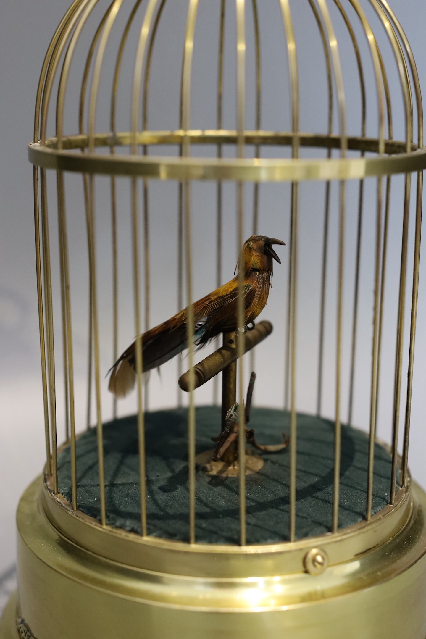 A 20th century German singing bird automaton, height 30cm